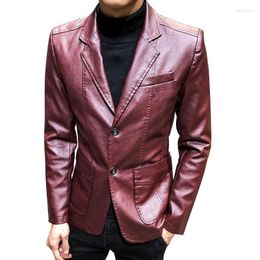 Jackets masculinos Men's Men Leather Jacket Motorcycle Casual Spring Autumn Mens Coat Pu Boys Tops masculino Cool Slimmen's
