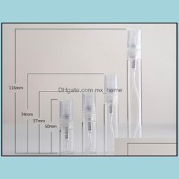. 2Ml L 5Ml 10Ml Plastic/Glass Per Bottle Empty Refilable Spray Small Par Atomizer Sample Drop Delivery 2021 Packing Bottles Office Scho