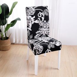 Chair Covers Spandex Printed Stretch Elastic Universal Cover Slipcovers For Dining Room Living Wedding Banquet E