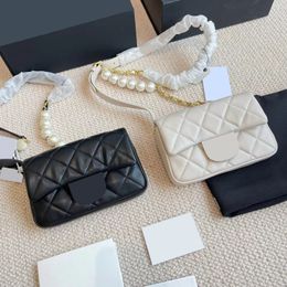 designers bags women shoulder bag fashion leather handbag high grade pearl chain small square wallet solid color rhombic checkered purse style good nice