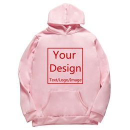 Custom Couple Hoodies DIY Text Image Print Men/Women Casual Corporate Clothing Customised Birthday Sweatshirt Drop 220816