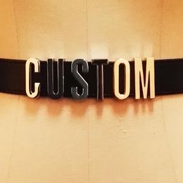 Belts Men Women Unisex Unique Choose Letters Handmade Custom Letter Waist Belt Leather Cummerbunds Customised Name Word BeltBelts