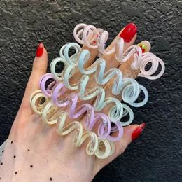 Girls Women Telephone Cord Elastic Ponytail Holders Hair Ring Accessories Fashion Matte Texture Colors Hot Tie Gum