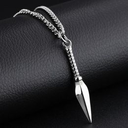 Pendant Necklaces Charming 316L Stainless Steel Silver Colour Spearhead Attack Design Necklace Men's Women's Jewellery Free Box ChainPe