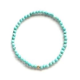 Turquoise Stretched Bracelet Sterling Silver Gold color