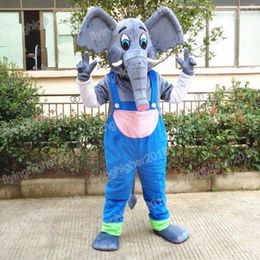 Hallowee Grey Elephant Mascot Costume Cartoon Anime theme character Carnival Adult Unisex Dress Christmas Birthday Party Outdoor Outfit