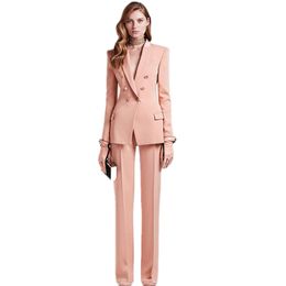 Fashion Double-Breasted Women Suits dress Slim Fit Women Ladies Evening Party Tuxedos Formal Wear For Wedding Jacket Pants or Skirt 0018
