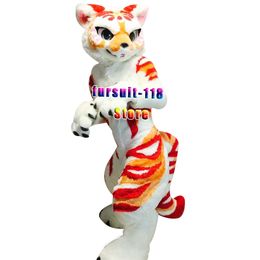 Fursuit Long-haired Husky Dog Fox Wolf Mascot Costume Fur Adult Cartoon Character Doll Halloween Party Cartoon Set #203