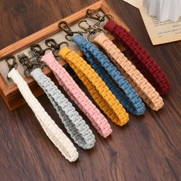 Braided Wristlet Keychain With Lobster Claw Boho Simple Unisex Car Bag Pendents Strap Accessories