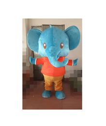 blue elephant Mascot Costumes Animated theme little Elephant Cospaly Cartoon mascot Character Halloween Carnival party Costume