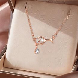 Chains Goblet Diamond Pendant Necklace Rhinestone Zircon Necklaces Crystal Chain Jewelry For Women Cross WomenChains