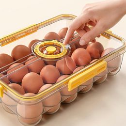 Storage Boxes & Bins Grids Plastic Egg Containers Box Refrigerator Organiser Drawer Fresh-keeping Case Holder Tray Kitchen AccessoriesStorag