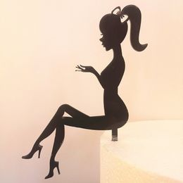 Fashion High Heels Lady Girl Acrylic Cake Topper Wedding Decorations Happy Birthday Dessert Cupcake Party Supplies Y200618