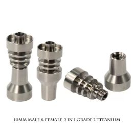 Titanium Nails 10mm Male Female Smoking nail Ti with Carb Cap For glass bong