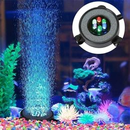 Underwater Submersible Fish Tank Light Colour Changing LED Air Bubble rium Lamp Making Oxygen for Y200917