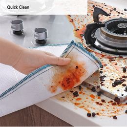 10pcs/lot Kitchen Anti-Grease Wiping Rags Efficient Super Microfiber Cleaning Cloth Home Washing Dish Kitchen Cleaning Towel 201021