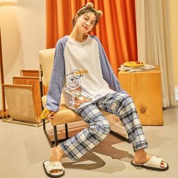 Korea Fashion Women Knitted Trousers Suit Two Piece Set Spring Loose Long Sleeve Knitwear Pants Sets Female Casual Suits 220315