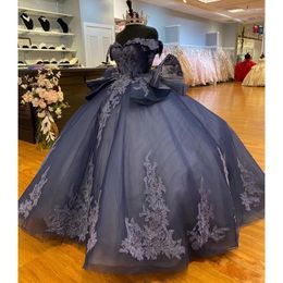 Mexican Black Quinceanera Dress Ball Gowns For Sweet Girl Sequined Beading Appliques Graduation Party Prom Dress robes de soirée