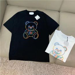 2022トップス夏の新しい高品質の半袖デザイナーTシャツメンズ女性カラーベアラウンドネックラグジュアリーハーフスリーブベースシャツS-6XL