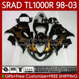 Fairings Kit For SUZUKI SRAD TL1000R TL-1000R 1998 1999 2000 2001 2002 2003 118No.42 TL-1000 TL 1000 R 98-03 Bodywork TL 1000R TL1000 R 98 99 00 01 02 03 OEM Body Gold flames