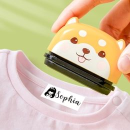 Kids Name Stamp for Clothing Custom Cloth SelfInking Stamper Refill Fabric Ink Pad School Uniform Day Summer Camp D220618