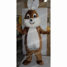 Halloween Brown Rabbit Mascot Costume Top Quality Cartoon Character Outfits Suit Unisex Adults Outfit Christmas Carnival Fancy Dress