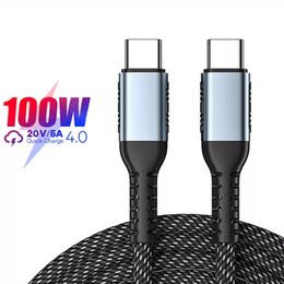 Dual PD 100W USB C to Type-C Wire Fast Charging Data Cable For Huawei P30 Samsung Xiaomi Data Line Quick Charger