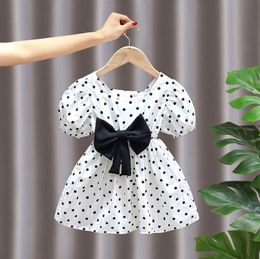 Summer Kids Baby Girls Dress Printed Short Puff Sleeve Dress Princess Clothes girl skit factory price