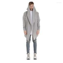 Men's Hoodies & Sweatshirts Wholesale- 2022 Long Cardigan Streetwear Urban Hip Hop Cashmere Coats Casual Knitted Cloaks Male Cape