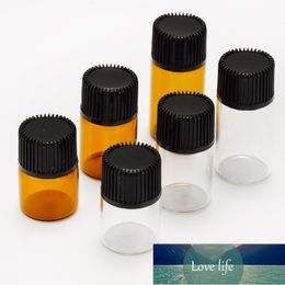 10pcs PVC Amber Essential Oil Bottle Thin Glass Small Brown Perfume Oil Vials Sample Test Bottle With Orifice Reducer