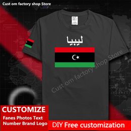 Libya Cotton T shirt Custom Jersey Fans DIY Name Number Brand Loose Casual T shirt flag clothing LBY Libyan Arabic Islam 220616