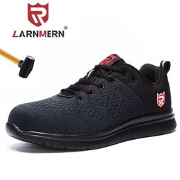 LARNMERN Men Safety Steel Toe Work Shoes Puncture Proof Breathable Lightweight Casual Construction Industrial Boots Sneaker Y200915