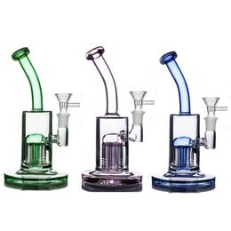 Hookahs Glass Beaker Bong Big Size Colorful 8 Arm Tree Percolater Heady Base Dab Rigs Bubbler Recycle Ash Cathcer with Male Oil Burner Pipe