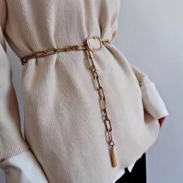 TopSelling Ladies Metal waist chain fashion trend dress coat decoration Classic luxury letter belt for women girl versatile Designer girdle