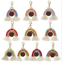 Rainbow Tassel Key Chain Key Ring For Women Handmade Keychains Boyfriend Gift Girl Cute Keychain Bag Charm