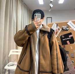 Men's Jackets @YYDS Lamb Wool Plus Velvet Thickening Male Winter Couple Korean Version Of The Wild Locomotive Jacket Trend Ins Cotton