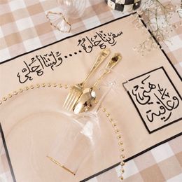 Special Embroidery 12 Person Set luxury table cloth chemin de eid mubarak Wedding Decoration Home And Party 220615
