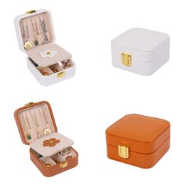 Jewelry Storage Boxes with Mirror Portable PU Leather Organizer Display Travel Jewelry Case for Girls Women