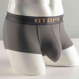Bulge Pouch Underpants Men Sexy Boxers Underwear Soolid Male Peni Pouch Boxershorts hombre Cueca masculina Panties Shorts A30 G220419