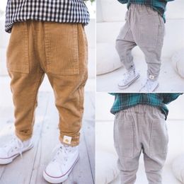 Autumn Arrival Boys Pants Casual Corduroy Toddler Baby Harem Pants 2 3 4 5 6 7 Years Kids Sweatpants Toddler Boy Pants LJ201127