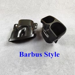 1 Pair Universal Barbus Style Black Stainless Steel Exhaust End Pipe For BENZ Muffler Double Outlet Car Rear Tips