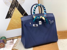 30cm grey tote Brand bag luxury handbag epsom Leather handmade stitching black navy blue colors wholesale price fast delivery
