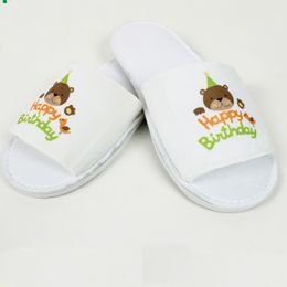 Sublimation Disposable Slippers Household Sundries Spa Slippers White Nonslip Open Toe Shoes Hotel Travel Home Party Wedding Supplies