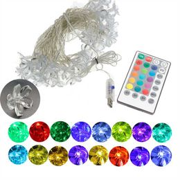 Strings 60LED LED String Lights 16 Colors USB Power Remote Christmas Fairy Garland Wedding Party Lamp Living Room Bedroom DecorationLED