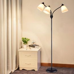 Floor Lamps Depuley 3-Light 65" Gooseneck Tree Standing Lamp Modern Flexible LED Adjustable Metal White Shades For Living Room E26Floor