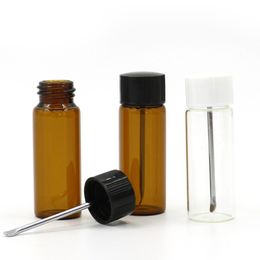 Metal ear scoop bottle glass test tube bottle with flat bottom screw LK0049