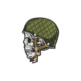 Military Skull in Helmet Sewing Notions Embroidery Iron On Patches For Clothing Army Uniform Patch Biker Jacket