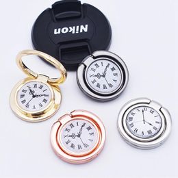 Phone Mounts Holders Clock Finger ring stand all-metal mobile cellphone finger watch buckle 360-degree rotation universal bracket