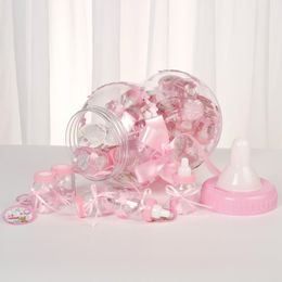 Gift Wrap 30pcs/set Baby Girl Boy Plastic Box Shower Candy Baptism Feeding Bottle Boite Dragees De Mariage PackagingGift