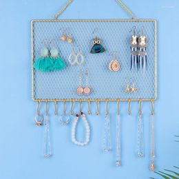 Jewelry Pouches Bags Convenient Earring Wall Holder Rectangle Mounted Hanging Organizer With Hooks For Bracelets Watches C1FC Edwi22